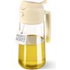 Moritz & Moritz Spruzzatore olio 470 ml crema - 2 in 1 spruzzatore e beccuccio, nebulizzatore fine per olio e aceto, flacone spray ricaricabile per padella, airfryer, barbecue e insalate