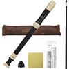 Heysland Discant Recorder Professionale Staccabile ABS Soprano 8 Fori Stile Barocco Registratori Strumento con Poggiapollo Borsa di Immagazzinaggio Diteggiatura Grafico Aula, Strumenti a Fiato Nero