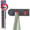 Vileda Barra Ganci Adesivi per Cucina e Bagno - 5 Ganci extra resistenti - Carico massimo 5 kg - Ganci Plastica senza Forare - Ideale per Cucina, Bagno e Casa