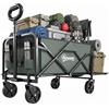 Outsunny Carrello da Giardino da 72L con 4 Ruote, Carrello Spiaggia Pieghevole in Acciaio e Tessuto Oxford con Borsa da Trasporto Lavabile, 2 Tasca Portaoggetti e Maniglia Girevole e Regolabile, Verde