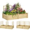 Outsunny Letto per Orto Rialzato da Esterno 119x62.5x64 cm Color Legno