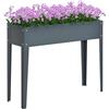 Outsunny Fioriera da Esterno Rialzata con 3 Fori di Drenaggio, Fioriera in Metallo per Giardino e Balcone, 100x30x80 cm, Grigio Scuro