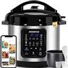 Aigostar Pentola a Pressione Elettrica 6L 1000W, 18 Programmi Automatici, 3 Livelli di Pressione Regolabili, 24H Timer, Funzione Mantieni Caldo, Display LED, Interno Antiaderente, Sliver