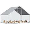 PawHut Pollaio da Esterno XXL, 3x2x2m Pollaio Ovaiole per Galline Esterno con Telaio Zincato, Rete Esagonale Copertura Anti-UV Impermeabile, Serratura, 12-18 Polli, Anatre, Conigli, Giardino Fattoria