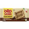 Oro Saiwa Grano Fondente, Biscotti Integrali con Gocce di Cioccolato Fondente, Fonte di Fibre con Farina Integrale, 100% Grano Italiano, 300g (6 monoporzioni da 50g)