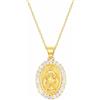 Sakrami Collana Donna Ragazza Argento 925 con Madonna Miracolosa e Zirconi - Ciondolo Ovale Luminoso, Scatola Personalizzabile - Idea Regalo per Comunione, Cresima, Compleanno (Dorato)