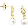 SOFIA MILANI - Orecchini da Donna in Argento 925 - Placcati in Oro e con Pietra Zircone - Orecchino a Perno a Perla - E2442