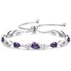 FANCIME Bracciale tennis con ametista, pietra del mese di febbraio, in argento sterling con maglie regolabili da 9x7 mm - Gioielli di alta gamma - Regali di compleanno per donne, mamme, mogli e lei.