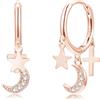Cangall Orecchini a cerchio in argento 925, ipoallergenici, da donna, in argento Sterling 925, con ciondolo, leggeri orecchini a cerchio in argento Sterling 925, idea regalo per ragazze mamma per
