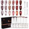 Nicedeco Set Smalto Gel Occhio di Gatto, Smalto Gel Magnetico UV/LED Rimovibile per Nail Art, Manicure e Pedicure, Uso Professionale e Domestico-6 Pezzi x 5ml-Kit52