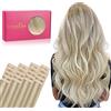 WENNALIFE Extension Capelli Veri Biadesivo, 20pz 25cm 30g da Biondo Cenere a Biondo Oro e Biondo Platino Extension Biadesive Capelli Veri Lisci Remy Tape in Hair Extensions Capelli Setosi