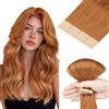 Hotbanana Extension Capelli Veri Biadesivo 40cm | Extension Biadesive Capelli Veri Lisci Remy Rosso Ramato Tape in Hair Extensions Capelli 20PCS 50g