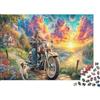 UVTMWVTCUSIQ Viaggio panoramico carta puzzle moto 1000 pezzi adulti Carta spessa puzzle paesaggio gioco educativo decorazione da parete 38x26cm/1000pcs