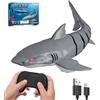 snookids Squalo Telecomandato Giocattolo - 2,4 GHz Barca Telecomandata Simulazione di Squalo, Ricarica USB, RC Shark Giocattolo Acquatico da Piscina per Bambini con Luce e Accensione Automatica