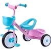 VEVOR Triciclo per Bambini da 2 a 5 Anni, Triciclo con Sedile Regolabile Cestino Posteriore Portaoggetti Telaio in Acciaio al Carbonio, Triciclo per Bambini con Manubrio Ruote in EVA, Rosa + Blu