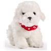Uni-Toys - Maltese, in piedi - con foulard (motivo cuorico) - 32 cm (lunghezza) - cane di peluche - peluche