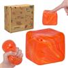 Graphinza Flowing Swirl Ice Cube Sensory Stress Relief Toy for Autism, Large 2.76in Squishy Cube Squeeze Toy by Graphinza, Durable Squeeze Toys for Boys & Girls Age 3+ and Adults (Orange)