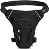CEWROM Marsupio da gamba da moto, per uomo e donna, Nero | Borsa sportiva impermeabile da coscia con 1 moschettone, per corsa, ciclismo, moto, sport e lavoro, nero