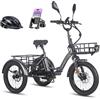 Fafrees F20 MATE - Triciclo Elettrico per Adulti Pieghevole con 75km Autonomia, Motore 65N.m e Freni Idraulici - Bici Elettrica 3 Ruote per Uomo Donna (NERO+cest.ant)