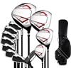 AMONIDA Set di Mazze da Golf per Destri per Giocatori Principianti Allenamento Quotidiano e Gioco All'aperto Aste in Carbonio Swing Leggero 4 Legni 7 Ferri 1 Putter Testa in Lega (12PCS)
