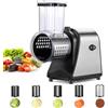 Nictemaw Tagliaverdure Elettrico Professionale 250W - Grattugia Formaggio in Acciaio Inox & Mandolina con 5 Lame - Apertura Extra Larga 9,2cm per Frutta Intera - Rapido Meal Prep