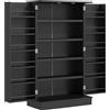 HOMCOM Armadio Dispensa Cucina con 2 Ante e 16 Ripiani Regolabili 60x30x104cm Nero | Aosom Italy
