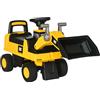 HOMCOM Ruspa Giocattolo per Bambini 18 e 36 Mesi con Licenza Caterpillar e Spazio Portaoggetti, Escavatore Giocattolo Cavalcabile in PP e Metallo con Clacson e Schienale, 78x29.5x54 cm, Giallo e Nero