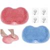 Abiyou Tappetino Scrubber per Piedi, 2 Pezzo Pad Massaggio Doccia Piede, Piedi Scrubber per Doccia, Scrubbèr Pièdi e Schiena Inviato Ganci Adesivi, per Piède, Massaggio alla Schiena (Blu + Rosa)