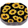 Generic Portapillole portatile Girasole modello Portapillole con griglia a 4 scomparti, piccolo dispenser per pillole da viaggio e per uso quotidiano
