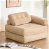 Litbird Divano letto pieghevole - Divano a sacco - Poltrona relax, divano gioco, divano letto e letto degli ospiti per piccoli spazi, poltrona per camera da letto e soggiorno (Marrone chiaro, 95 cm)