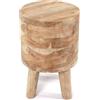 CREEDWOOD Sgabello Novi | Teak, 45x30 cm | Sgabello Rotondo in Teak, Sgabello in Legno, Sgabello per Piante, tavolino, per sedersi, per Fiori, Sgabello Laterale