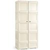 MA MAISON Armadio in Plastica 79 x 43 x 203 cm con 5 Moduli - Mobile Alto Contenitore Salvaspazio per Organizzazione Casa, Zona Living e Ingresso (Angora)