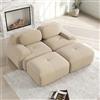 Bladez Moderno divano modulare con chaise longue, base antiscivolo antiscivolo con braccioli ergonomici e imbottitura altamente elastica, divano moderno per soggiorno e camera da letto, beige, 2 posti+2