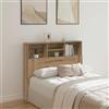 sephironlbb Testiera per letto in rovere Artisan con ripiani, 120 x 19 x 103,5 cm, in legno, moderna camera da letto, montaggio a parete, contenitore per accessori da letto e supporto per la schiena