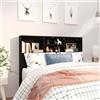 sephironlbb Testiera per letto con ripiani, in legno, 120 x 19 x 103,5 cm, montaggio a parete, contenitore per camera da letto, design moderno, adatta per letto matrimoniale e letto degli ospiti