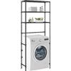 Generico Scaffale per Lavatrice con 3 Ripiani Nero 69x28x169 cm,Nero,1.8kg,288330