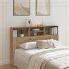sephironlbb Testiera con vano portaoggetti, in rovere Artisan, 160 x 19 x 103,5 cm, accessorio da letto con quattro scomparti, salvaspazio, per camera da letto, montaggio a parete, schienale