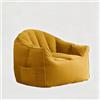 KBZSlyn Poltrona a sacco in velluto for adulti (senza imbottitura) pouf angolare, divano comodo, contenitore for animali di peluche, sgabello ottomano morbido for soggiorno(Yellow,1-seat)