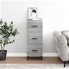 THOYTOUI Cassettiere verticali,Armadietti,Comodini,Mobili per camere da letto,Corridoi,Ingressi,Credenza Grigio Sonoma 34.5x34x90 cm in Legno Multistrato