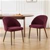 Ya-Home Set di 2 Sedie da Pranzo in Tessuto Sedie Cucina Moderne Poltroncine da Cucina con Gambe in Legno Massiccio Sedie Imbottite per Sala da Pranzo/Soggiorno, Rosso