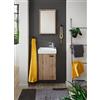 MERCATONE GERMANVOX da oltre 40 anni arr Mobile Bagno Salvaspazio Quercia con Lavabo e Specchio 41x23x165 cm