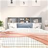 sephironlbb Testiera con ripiani, grigio sonoma, 180 x 19 x 103,5 cm, in legno, montaggio a parete, camera da letto, letto matrimoniale, con schienale, imbottitura, accessorio per letto, lettura