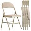 BULAGE Set di 4 Sedie Pieghevoli da Interno - Pieghevoli, Impilabili, Sedie Pieghevoli da Esterno per Giardino, Balcone, Campeggio, 158 kg, Sedia Portatile in Tessuto Cachi