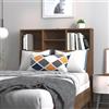sephironlbb Testiera con ripiani, effetto rovere, in legno, 100 x 19 x 103,5 cm, montaggio a parete per camera da letto, vano portaoggetti e supporto posteriore, adatta per letto matrimoniale e letto