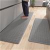 Color&Geometry Anti Stanchezza Cucina Cuscinetto Tappetini Set 45x75+44x150cm, Facile Pulizia, Impermeabile e Olio a Prova di Tappetino da Cucina, Anti-Scivolo Runner per Lavandino Anteriore, Grigio