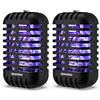 Tiptop Home Lampada Antizanzare Plug in 2 Packs, Ammazza Zanzare Elettrico Uccisore di Mosche Per Mosche con Luce LED da Interno Cattura Insetti Per Interni, Esterni, Cucina, Giardino (Nero)