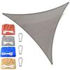 MAJINGC Vela Parasole Triangolare 4.5x4.5x4.5mTelo Ombreggiante Traspirante in HDPE Con Protezione UV Al 95% Per Esterni, Giardino, Patio E Cortile Con Serra in Corda grigio