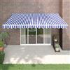 Tonture Tenda da sole retrattile, 4 x 3 m, con telaio in alluminio verniciato a polvere e tessuto in poliestere resistente ai raggi UV, manovella con braccio snodato, protezione solare e protezione da