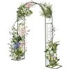 Bonnlo Arco metallico resistente per rose,Supporto rampicanti per piante da giardino, Arco per portone per giardino, prato e matrimoni,Adatto per interno ed esterno, 217 x 40 x 230,5 cm,Verde