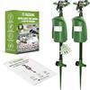 ISOTRONIC dissuasore animali getto d'acqua gatti aironi martore rilevatore movimento 120° raggio regolabile giardino laghetto 2 pezzo efficace esterno spruzzatore automatico difesa protezione stop